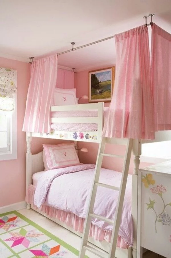 rosa schlafzimmer etagenbett kinderzimmer