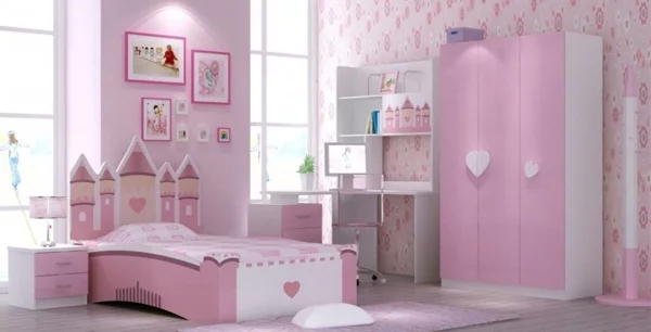 rosa schlafzimmer kopfteil schloss