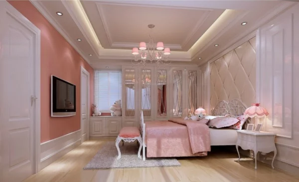 rosa schlafzimmer luxus glamour