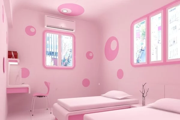 rosa schlafzimmer minimalistisch