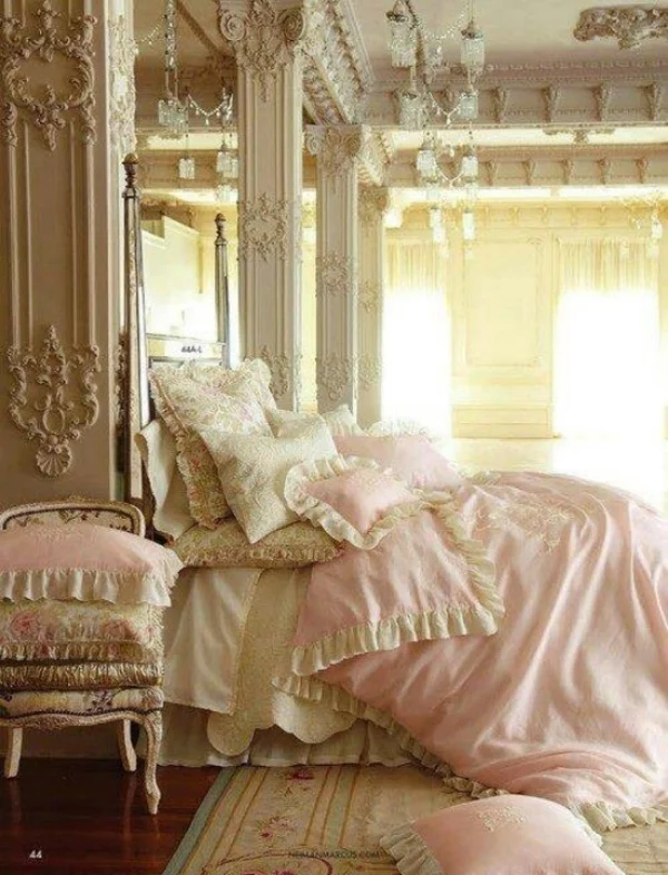rosa schlafzimmer rokoko stil