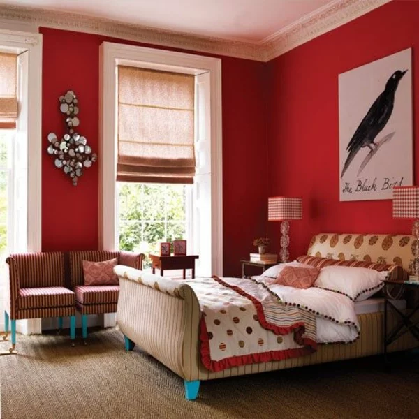 schlafzimmer farben wandfarben schlafzimmer rot