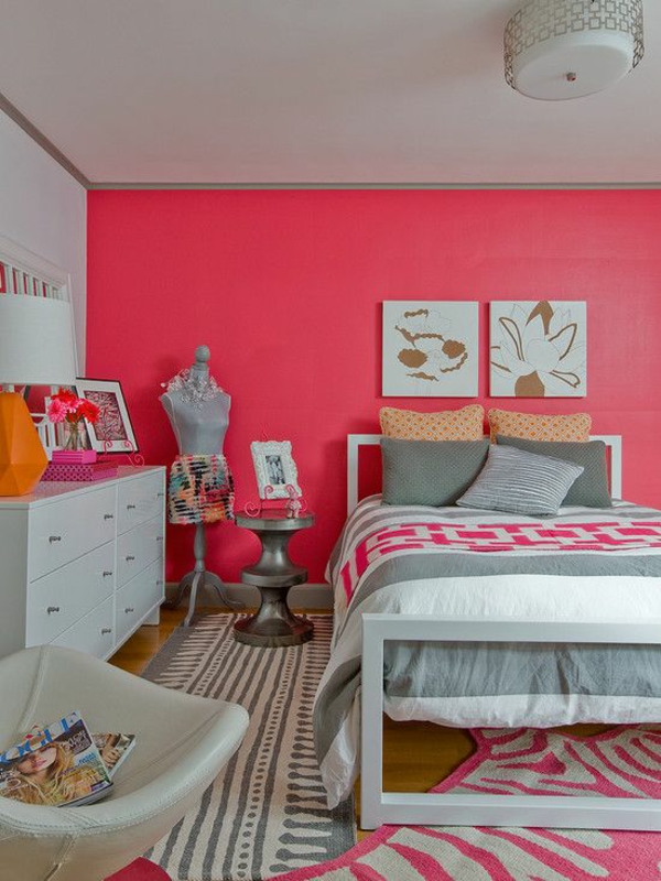 schlafzimmer gestalten einrichten jugendzimmer knall farben