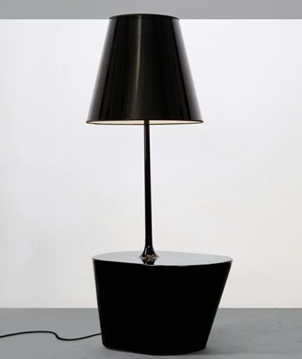 stehlampen design lampenschirm schwarz nachttischlampe