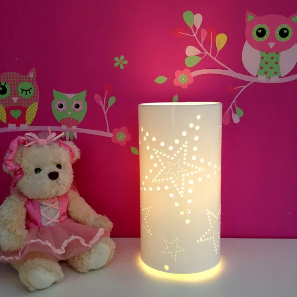 tischlampe lampenschirm stern beleuchtung dekorativ rosa lichter