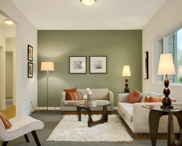 wandfarben farbideen wandgestaltung olivgrün wohnzimmerwand