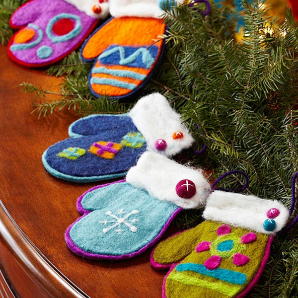 weihnachtliches basteln bastelideen für weihnachten filz handschuhe