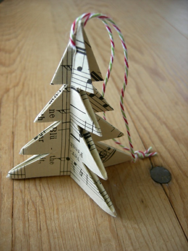 weihnachtsbaum geschmückt basteln tannenbaum papier