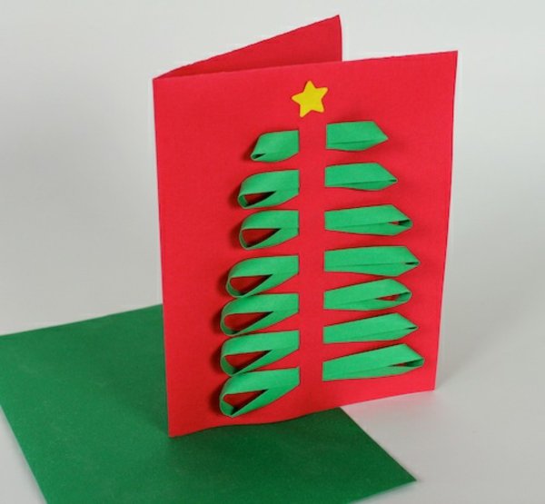 weihnachtskarten basteln vorlagen schleifen grün
