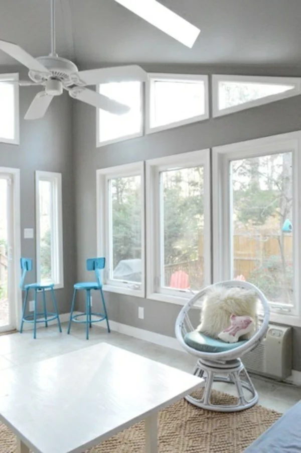 wohnideen wohnzimmer simpel farben wandgestaltung grau hell