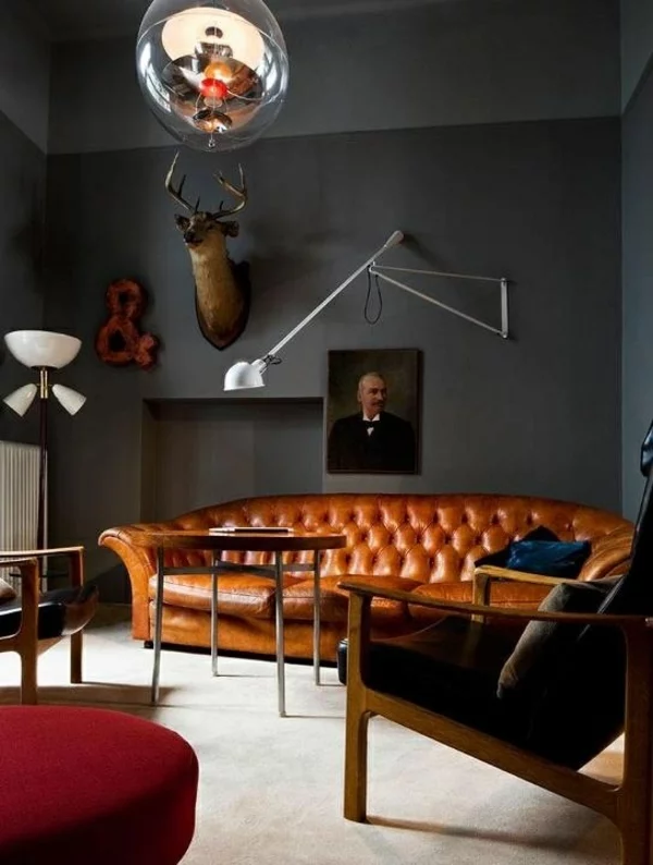 wohnideen luxus wohnzimmer farben wandgestaltung schwarz
