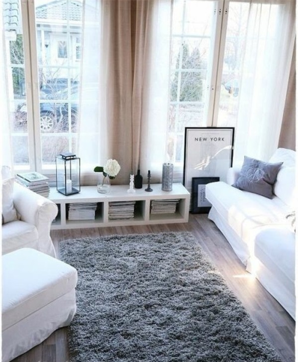 wohnzimmergestaltung ideen bilder design sofa weiß