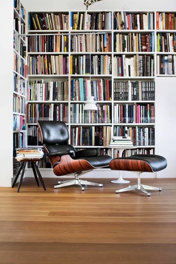 Charles Eames Lounge Chair leseecke hausbibliothek