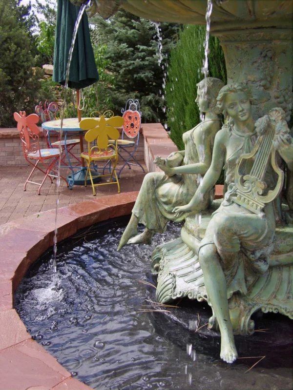  Gartengestaltungsideen wasseranlagen garten skulptur