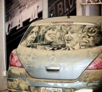 Kunst aus Staub – schmutzige Autoscheiben in Kunstwerke verwandelt