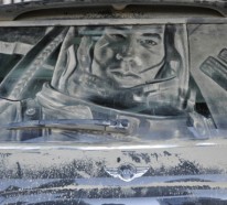 Kunst aus Staub – schmutzige Autoscheiben in Kunstwerke verwandelt