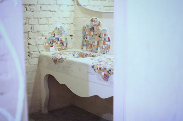 Mosaik Holzspüle küche badezimmer