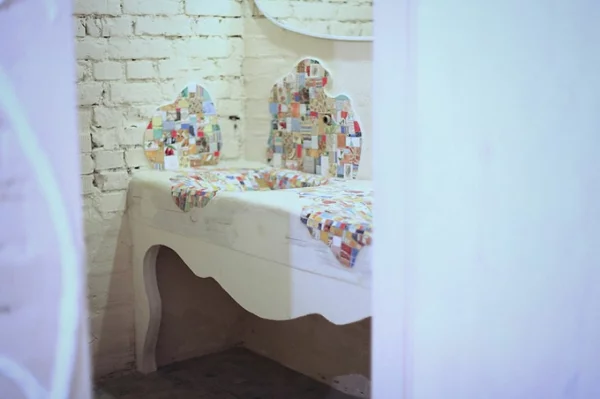 Mosaik Holzspüle küche badezimmer