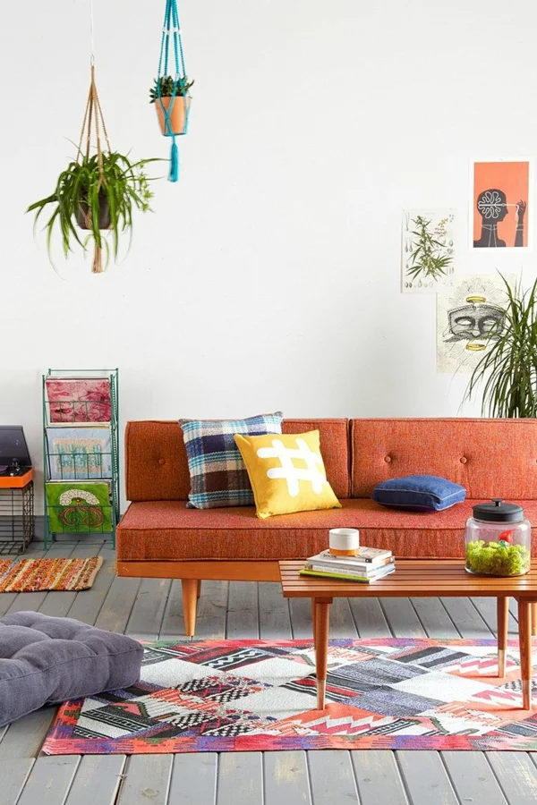 Traumteppich teppiche online sofa orange