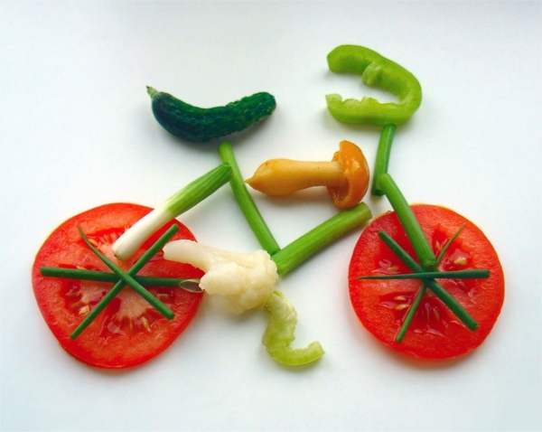 fahrrad bewegung sport treiben frisch gemüse 