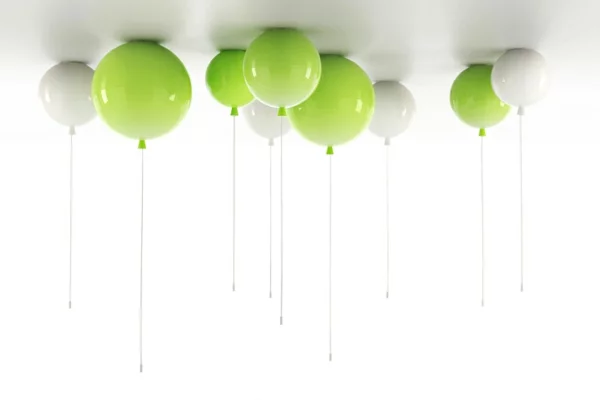 deckenleuchte helium ballon grün weiß