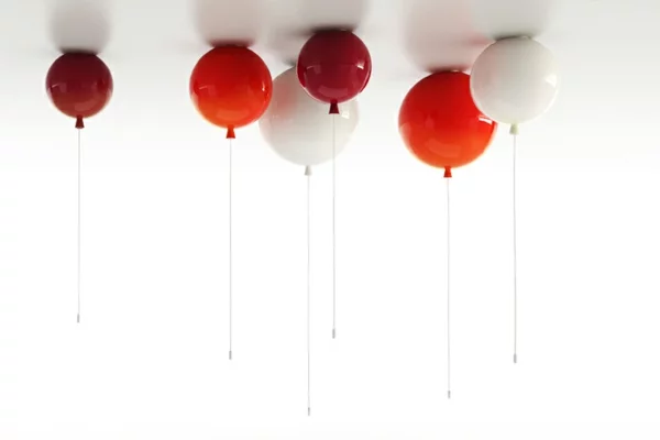 deckenleuchte helium ballon rot weiß