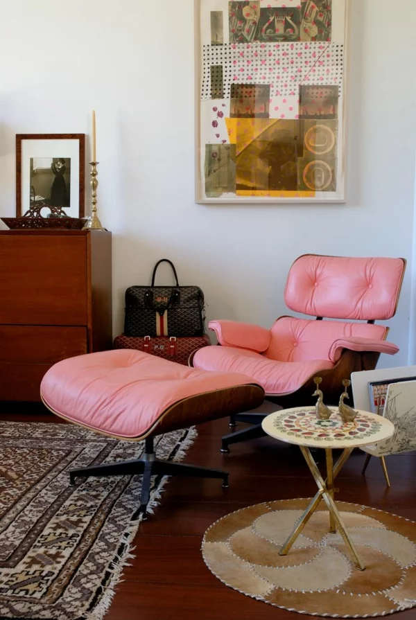 designer sessel Eames Lounge Chair rosa