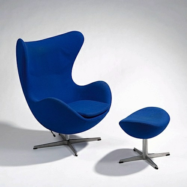 dänisches design möbel Arne Jacobsen egg chair blau