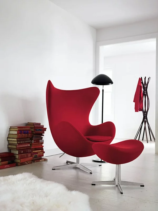 dänisches design möbel Arne Jacobsen egg chair rot