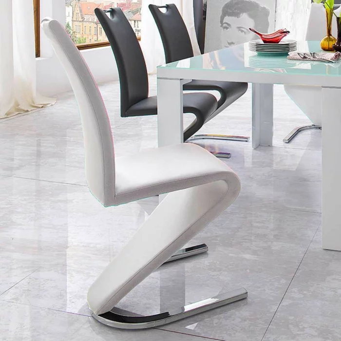 freischwinger stuhl weiß Designerstuhl Calingro in Weiß