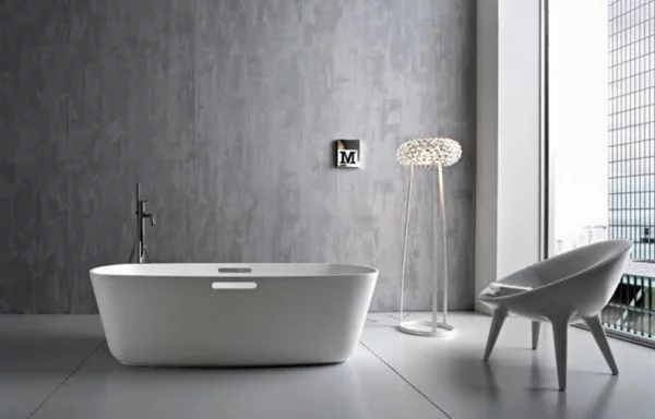 frei stehende badewanne minimalistisch modern