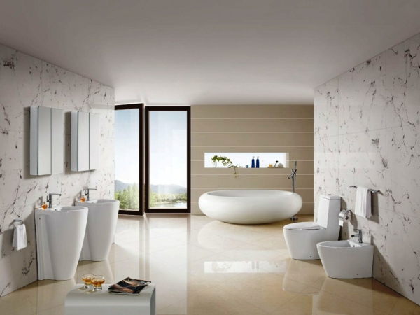 frei stehende badewanne oval weiß