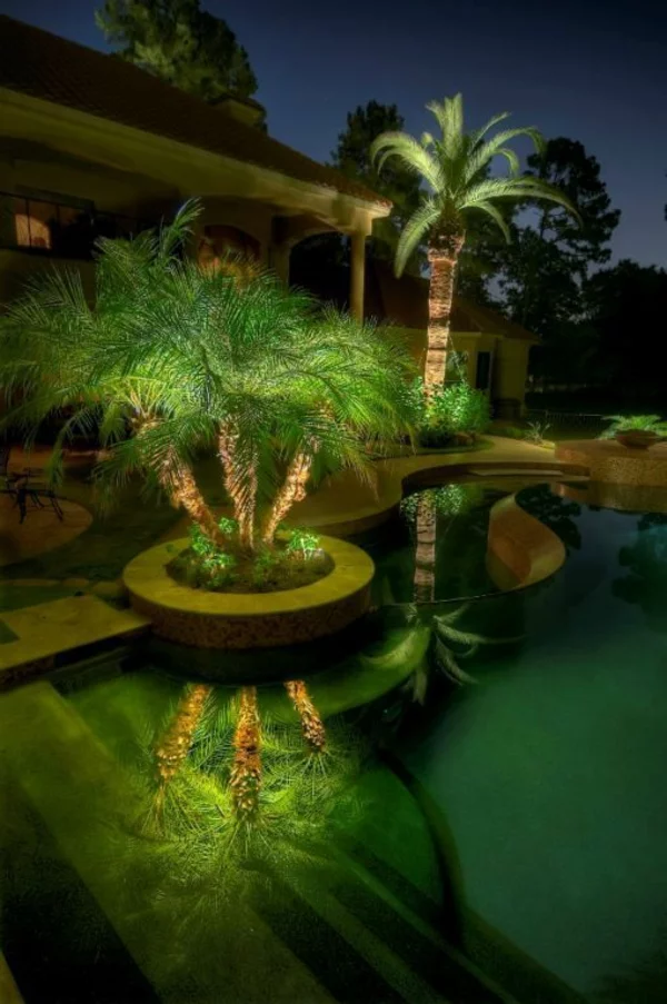 garten planen kostenlos gartengestalter nachts beleuchtung palmen