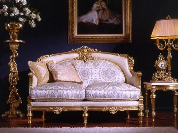 italienische möbel rosa seide couch