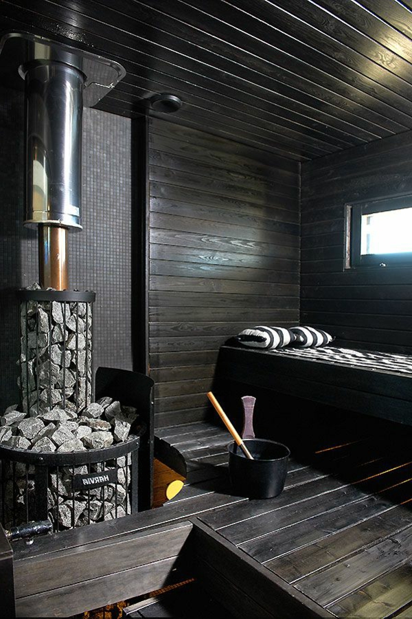 körper entgiften sauna schwarz weiß