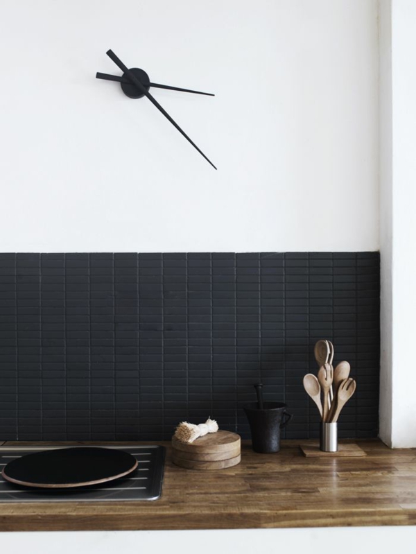 Moderne Küchenuhren minimalistisch schwarz weiß
