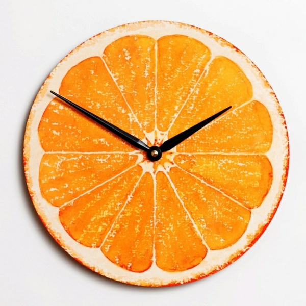 moderne Küchenuhren schein geschmackvoll orange mechanismen