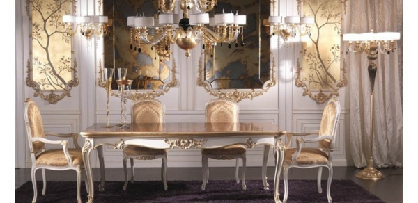 luxus beige schein esstisch mit stühlen