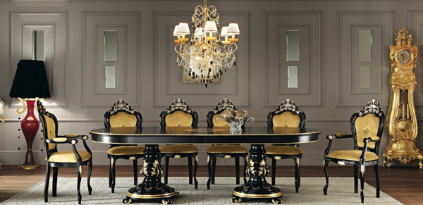 luxus möbel italienische designermöbel schwarz gelb stühle