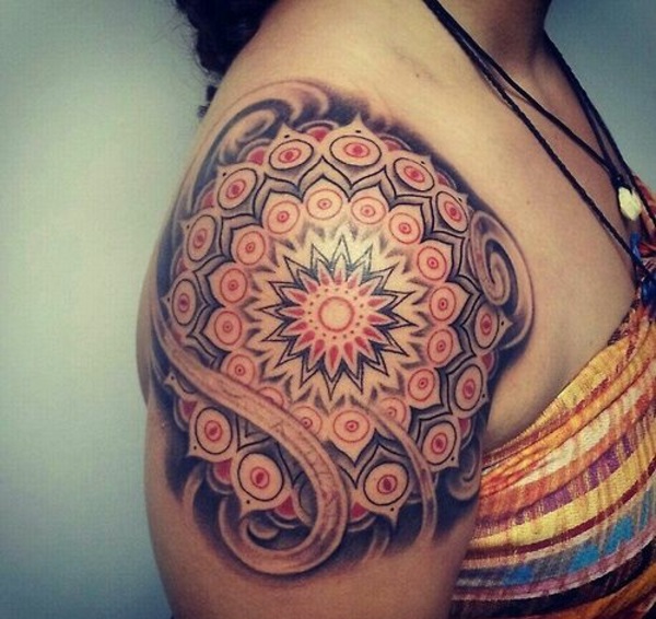 tattoos mandala design schulter lotus