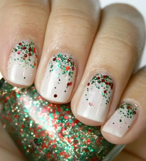 nagel design bildergalerie nail art weihnachten glitzer nagellack
