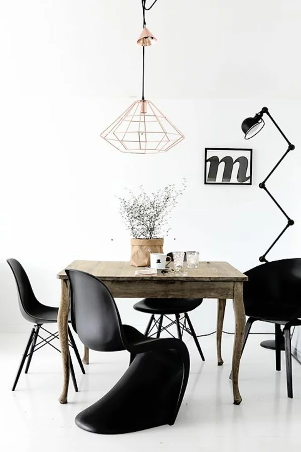 panton chair schwarz designer stühle esszimmer möbel