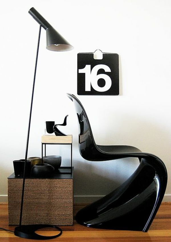 panton stuhl schwarz designer stühle verner panton