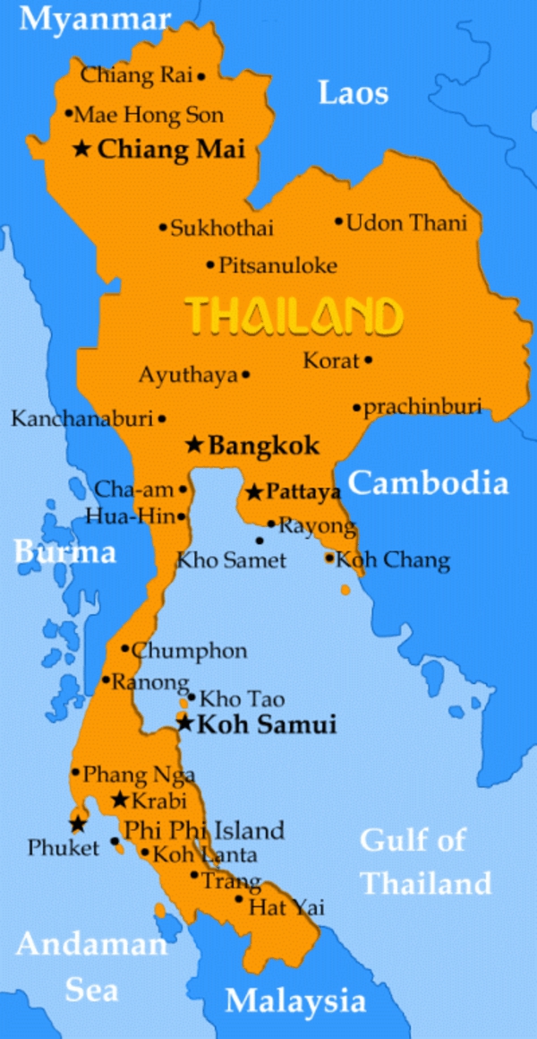 reise nach thailand rundreise landkarte thailand