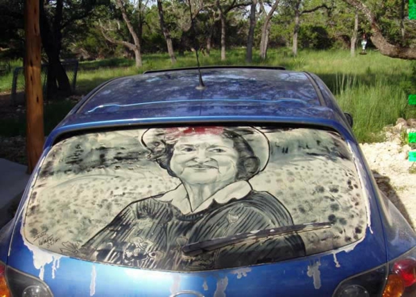 schmutzige autos kunst staub gemälde dame