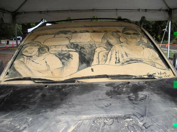 schmutzige autos kunst staub gemälde fahrt