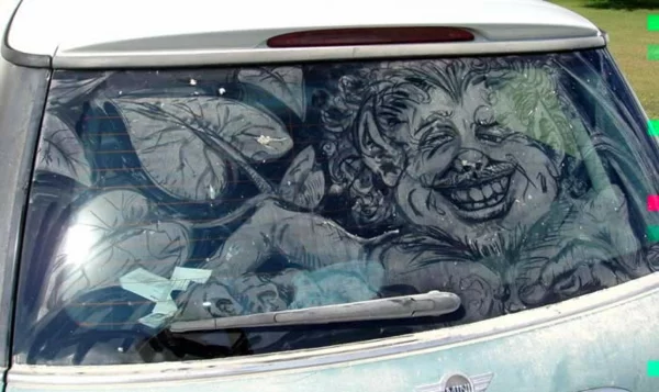 schmutzige autos kunst staub gemälde hässlich