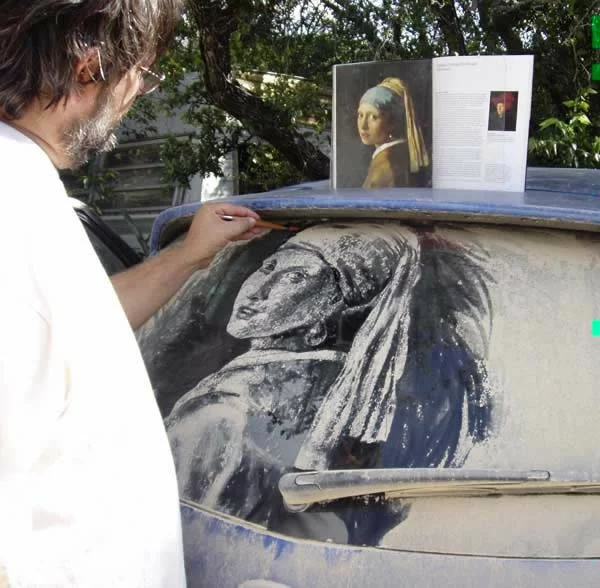 schmutzige autos kunst staub gemälde idee