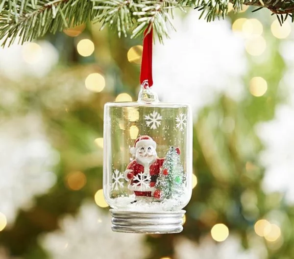 schneekugel basteln weihnachtsbaumschmuck selbstgemachte geschenke