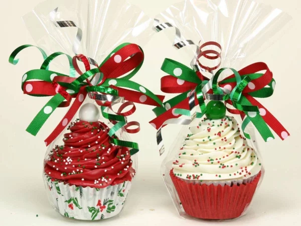 selbstgemachte weihnachtsgeschenke ideen cupcakes schleifen